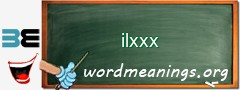 WordMeaning blackboard for ilxxx